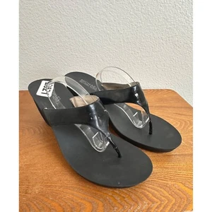 MIchael Michael Kors Women's Black Thong Wedge Sandal Sz 11 Sku 2521 - Picture 1 of 14