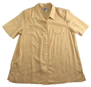Maggie Sweet Womens Blouse Sz L Button-Up Short Sleeve Button PocketsNWOT - Picture 1 of 9