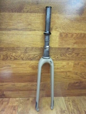 HORQUILLA CICLOCROSS VINTAGE FUJI FC440 10,75" CÓNICA CARBONO COMPLETO DISCO 700C 100x12TA Foto 1 de 4