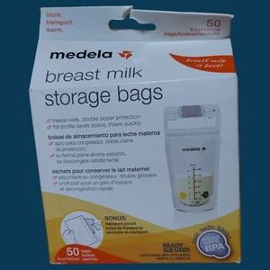 Medela Milk Storage Bags, 6 Oz, 50 Count. New Factory Sealed. FREE SHIPPING. - Picture 1 of 8
