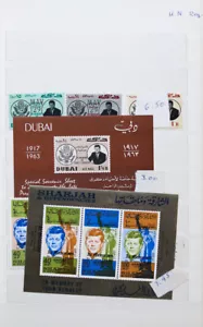 Colección de sellos de las naciones árabes montada sin montar o nunca montada en libro de stock - Imagen 1 de 8
