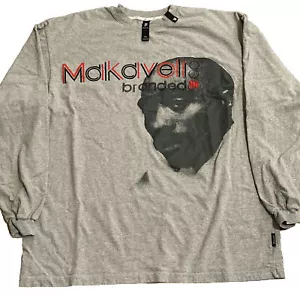 T-shirt vintage Makaveli marchio Tupac 2Pac rap grafica uomo 2XL manica lunga - Foto 1 di 12