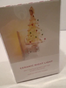 North Pole Trading Co Ceramic White Christmas Tree Night Light New - Picture 1 of 4