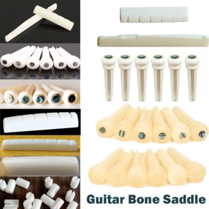 Guitar Bone Saddle Bone Bridge Pins Guitar Luthier Saddle for Gibson Fender Hot - Picture 1 of 55