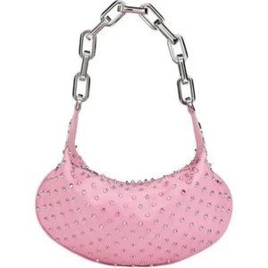 Christian Louboutin LE 54 Studded Spiked Leather Chain Shoulder Hand Bag $1990 - Picture 1 of 22