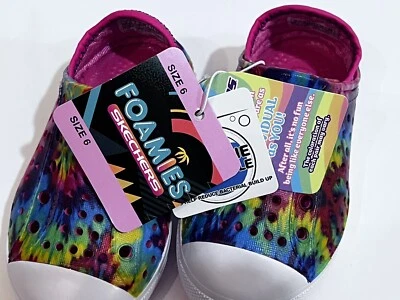 Toddler Sketchers Foamies Bright Tie-Dyed Colors Size 6 New With Tags (bin K) - Image 1 of 4