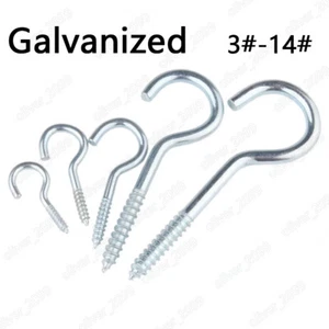 Ganchos para ojos de acero galvanizado pernos para ojos tornillos autogolpes 3# 4# 5# 6# 8# 10# 14# - Imagen 1 de 5