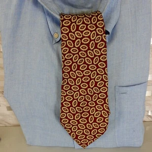 Neck Tie Mens Red Beige Silk Suit Contemporary Foulard Repeat Micro Wine WIDE - Picture 1 of 8
