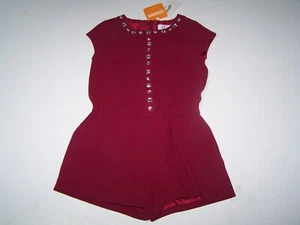 NWT Gymboree Girls Jump Suit Romper Size 4 Dressed Up Short Sleeve Red w/Gems - Picture 1 of 2