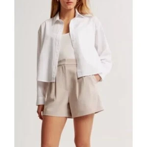 NWT Abercrombie & Fitch Ultra High-Rise Pleated Short Women's Size XL Taupe - Picture 1 of 14