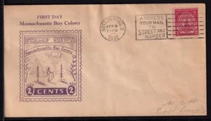 1930 Massachusetts Bay Colony 2c Sc 682-7 A. C. Roessler cachet Boston MA cancel - Picture 1 of 1