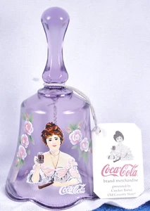 Campana Fenton Violeta Vidrio Coca Cola Niñas - Pintada a Mano y Etiqueta - Imagen 1 de 3