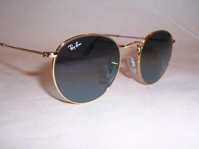 Nuevas gafas de sol RAY BAN METAL REDONDO 3447 001/3M DORADO/AZUL 50mm AUTÉNTICAS Foto 1 de 4