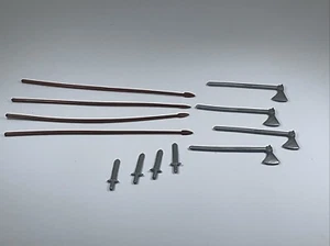 Timpo Wikinger braune Speere, silberne lange Äxte und kurze Schwerter ab Ladenbestand - Bild 1 von 5