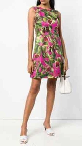 Vestido Dolce and Gabbana Línea A Patrón Figura Brocado L/10/46 IT - Imagen 1 de 4