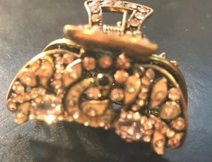 Neu Antik Gold mit Bernstein Kristall 1 1/2" Haarkralle Clip - Bild 1 von 2