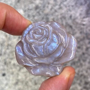 TOP Natural moonstone Quartz roses Hand Carved Crystal Reiki healing 1PC - Picture 1 of 12