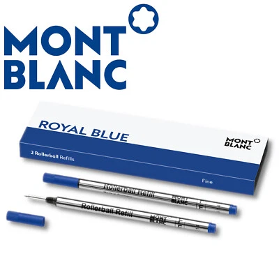 MontBlanc Rollerball Tintenschreiber Refill mine F Royal Blue Blau 2 Stück - Bild 1 von 3