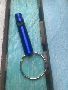 Survival Whistle Emergency Audio Alert Dog Whistles Metal 7.5CM Blue O Keyring - Picture 1 of 9