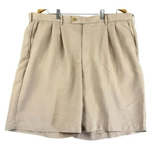 Nike Golf Shorts Mens 40x9 Beige Pleated Chino Casual - Picture 1 of 9