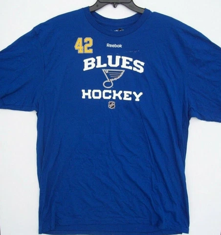 NHL St. Louis Blues #42 Backes Mens XL Reebok Unisex T-Shirt - New Cover