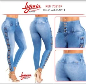LUJURIA JEANS COLOMBIANOS COLOMBIAN PUSH UP JEANS LEVANTA COLA SIZE 3 USA - Picture 1 of 3