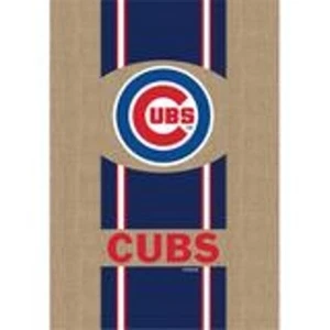 MLB Equipo Deportes Chicago Cubs 13B4204 BURLAP HOUSE Bandera 28" X 44" - Imagen 1 de 1