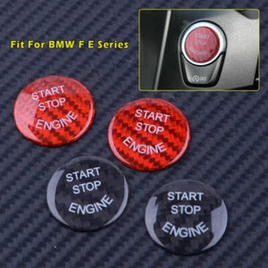 Carbon Fiber Car Engine Start Stop Button Cover Sticker For BMW F E Series - Picture 1 of 16