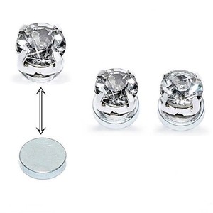 MAGNET Kristall Ohrstecker 5mm Ohrringe Piercing Magnetschmuck Geschenkidee