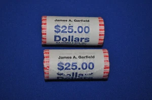 2011 James Garfield Presidential Dollars versiegelte Rolle 25 Münzen NF String Lot von 2 - Bild 1 von 4