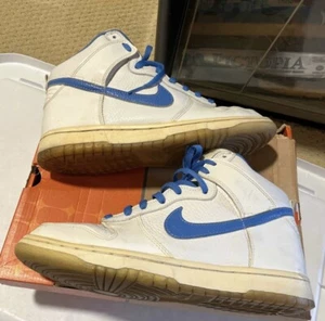 2002 Nike Dunk High "White/University Blue" Footaction Exclusive sz 9 vtg Rare - Picture 1 of 7