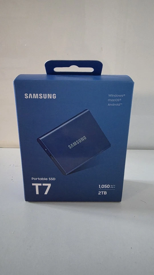 Samsung T7 2TB USB 3.2 SSD Esterno Portatile - Blu Indigo (MU-PC2T0H/WW) Nuovo - Immagine 1 di 4