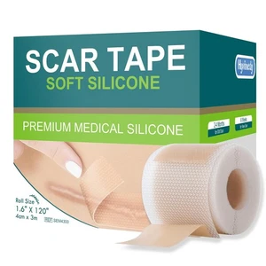 Medical Grade Silicone Scar Tape for Surgical Scars (1.6" x 120" - 3M) Profes... - Picture 1 of 7