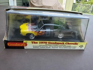 Goodmark Chevell 1970 1-2499 LE Super Chevy coche sorteo negro/llamas 1/24 - Imagen 1 de 10