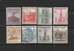 COLOMBIA ,1954 , SET OF 8 STAMPS , PERF , USED - Picture 1 of 1