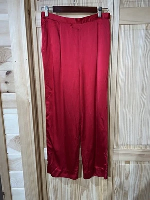 DONCASTER DD Collection Red 100% Silk Womens Pants Size 10 - Image 1 of 4