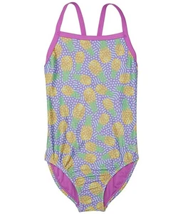 Speedo L106754 Girl's Purple Printed Propel Back One-Piece Swimsuit Size 12 - Picture 1 of 2