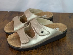 SAS Cozy Slide Sandalen Gr. 8 Gold Metallic Leder Tripad Komfort Slipper - Bild 1 von 10