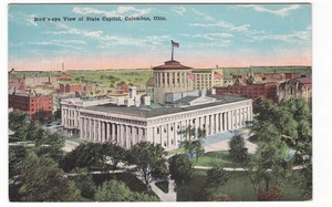 Columbus, Ohio Vintage Postkarte / Vogelperspektive des State Capitol - Bild 1 von 2