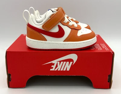 Nike Court Borough Low 2 Zapatos Niño 5c Vela Rojo Caliente Curry BQ5453 119 - Sin Tapa Foto 1 de 4