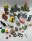 38 Pc Lot Minecraft Blocks Animals Steve Stampy Longnose Cow Horse Wolf Cat Pig