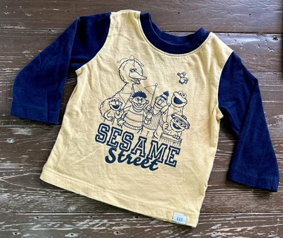 Camisa Manga Larga Baby Gap Sesame Street Personajes Niños 6-12 Meses 100% Algodón Foto 1 de 4