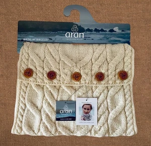 Aran Woollen Mills Women's Super Soft Cabled Aran Infinity Scarf 12" x 20" NWT - Picture 1 of 8