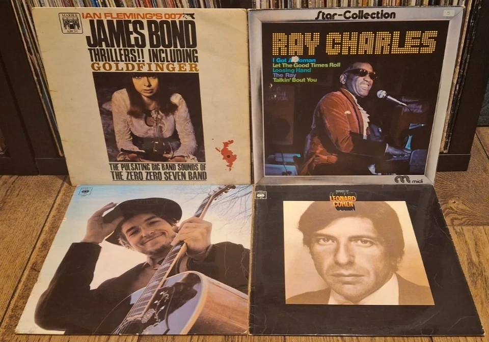 Job Lot-60s-8×LPs - Bob Dylan,Leonard Cohen,Richard Harris,Ray Charles,Tom Jones - Image 1 of 4