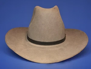 Stetson grau Cowboy 4X Biber Filzhut Größe 7-1/8 oder 37 mit Karton gebraucht - Bild 1 von 19