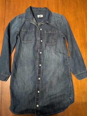 Old Navy Denim Shirt Dress Girls Large 10/12 Button Front Long Sleeve Tunic - Image 1 of 3