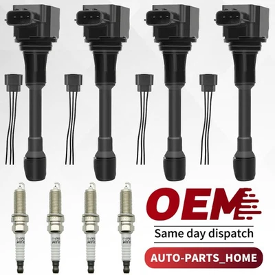 UF549 Ignition Coil and Iridium Spark Plugs For 2007-2013 Nissan Altima 2.5L L4 - Image 1 of 4