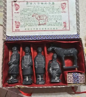 Terracotta Army 5 Clay Figurines Boxed Chinese Qin Dynasty  - Image 1 of 4