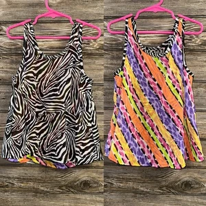Girls S6 Reversible zebra tank top casual shirt summer clothes 2 Shirts In 1 - Picture 1 of 5