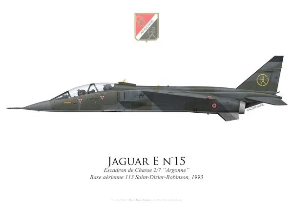 Print SEPECAT Jaguar E, EC 2/7 "Argonne", French Air Force, 1993 (par G. Marie)